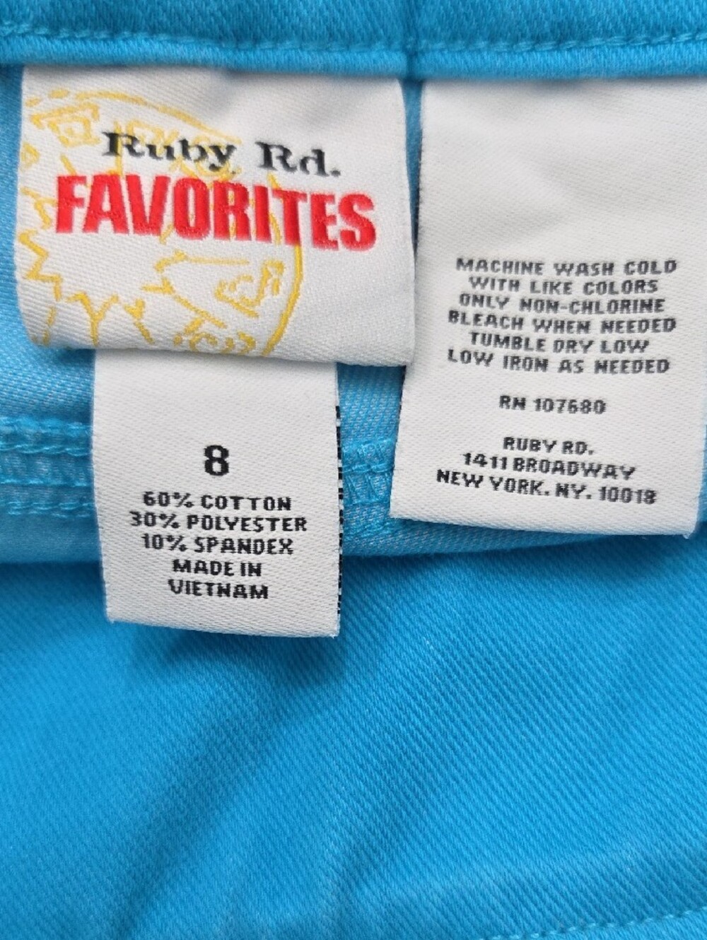Ruby Rd. Bright Turquoise Pants - Picture 2 of 4